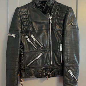 Vintage 80s Hein Gericke Motorcycle Riding Leather Jacket, Custom Sz 34